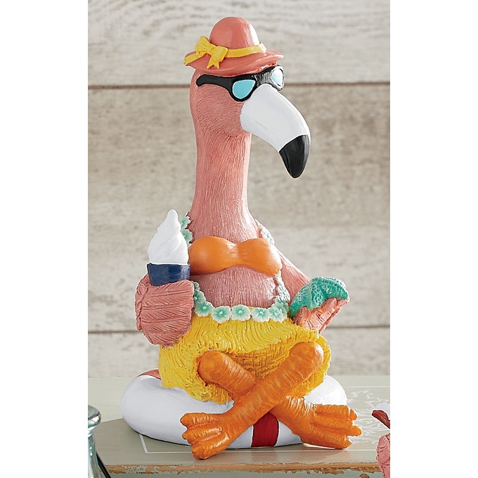 Lounging Flamingo Figurine, , large