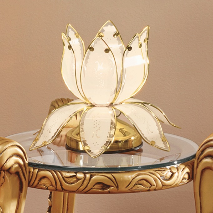 Lotus Touch Lamp, Gold, large