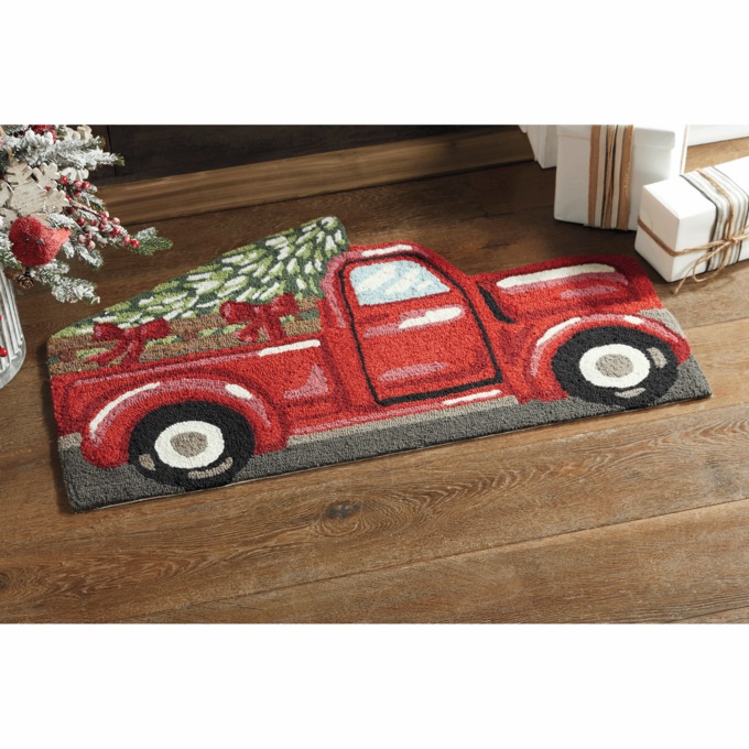 Indoor/Outdoor Holiday Truck-Shaped Mat &ndash; 22" x 36", , large