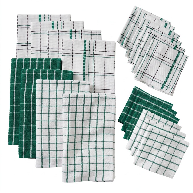 Color Connection 20-Piece Kitchen Towel Set in Absorbent Cotton, , large