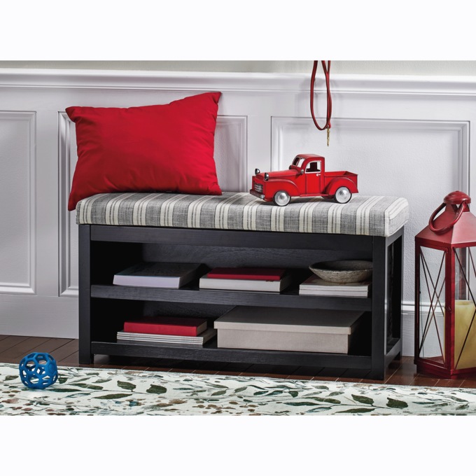 Striped Shoe Bench, , large