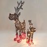 Set of 2 Whimsical Rattan Reindeer, Brown, large
