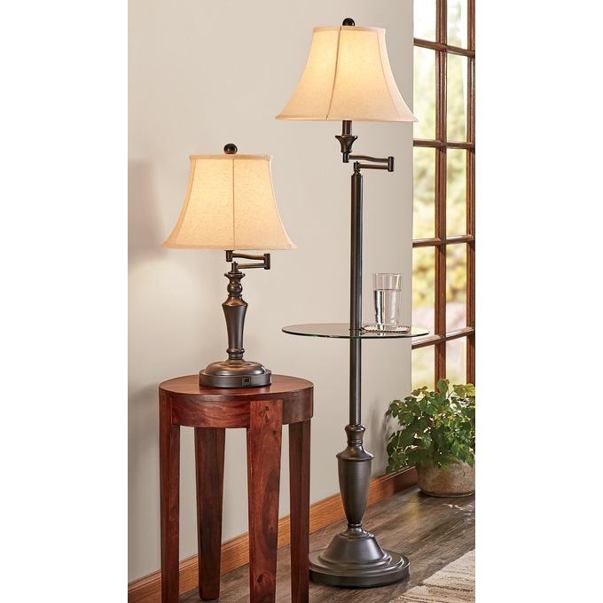 Arman Table Lamp and Floor Lamp with Table, , large
