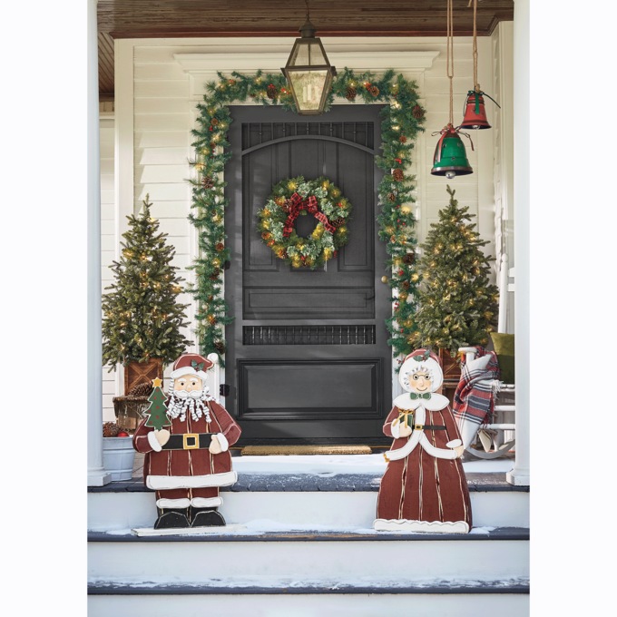 Chunky Wood Santa or Mrs. Claus, , large
