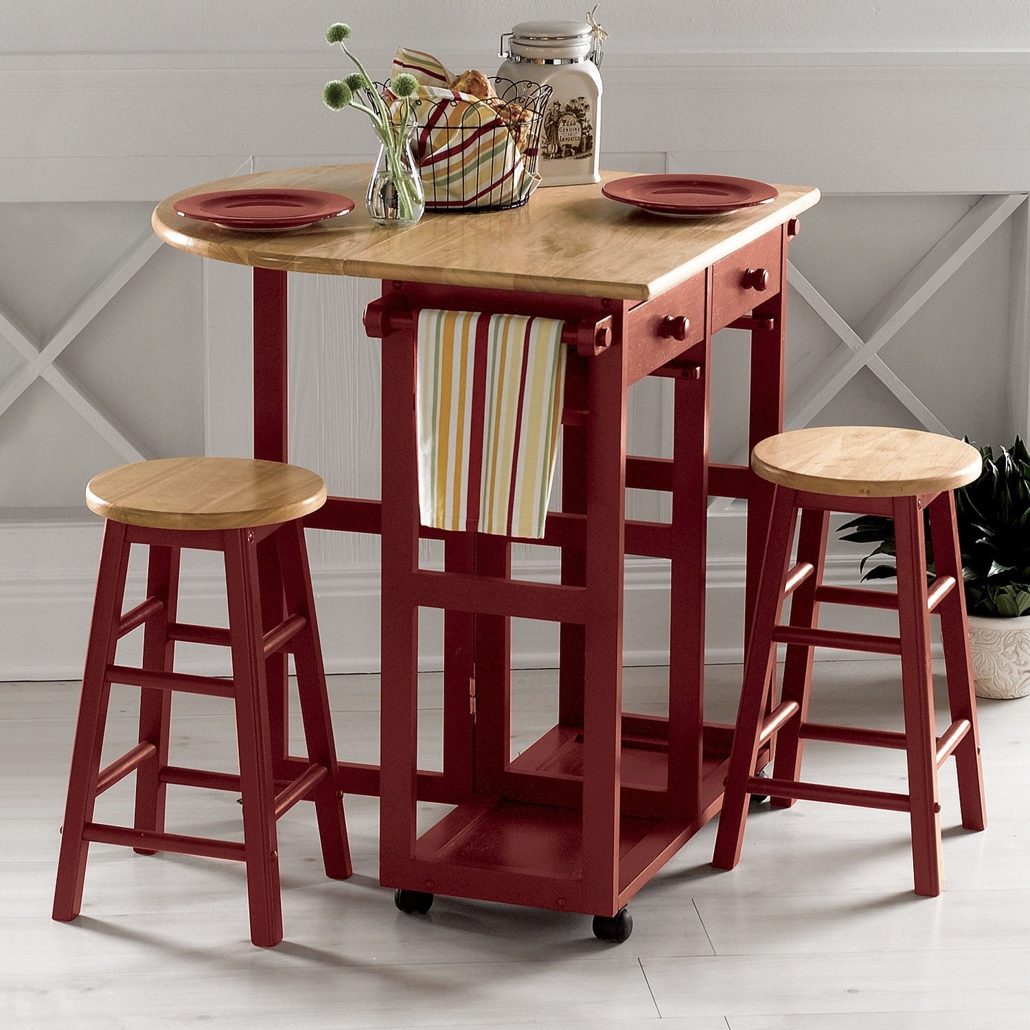 Small kitchen best sale island with stools