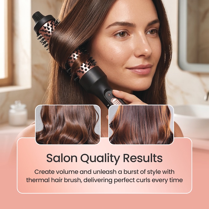Volumizing Hot Curler Brush, Black, large