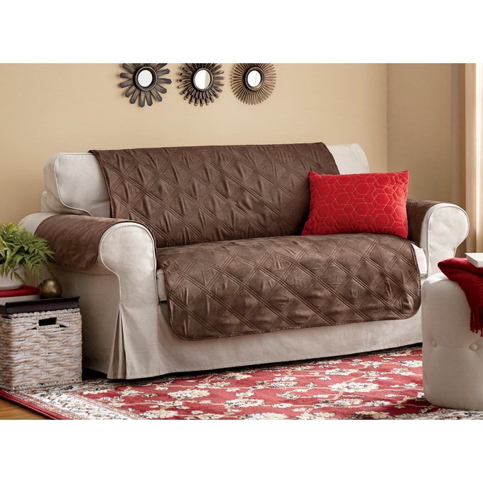 Faux-Suede Waterproof Secure-Fit Furniture Protector, , large