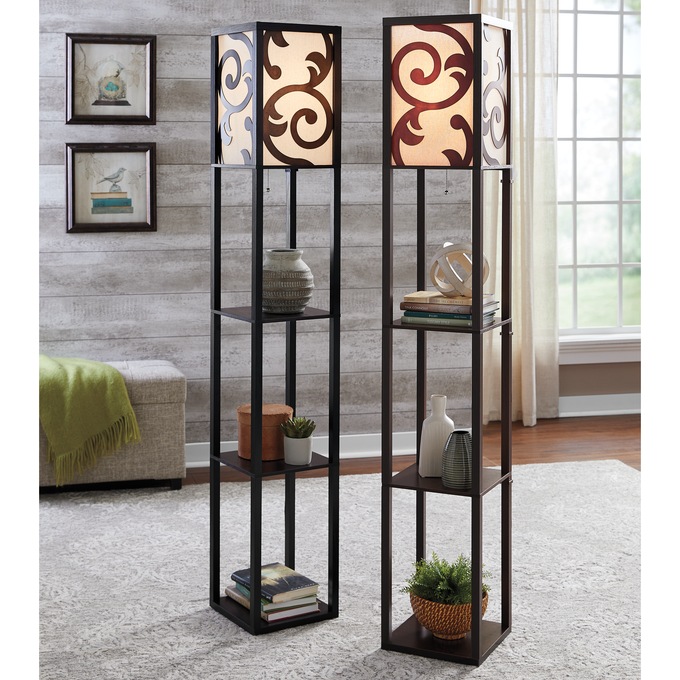 Lau Floor Lamp with Shelves, , large