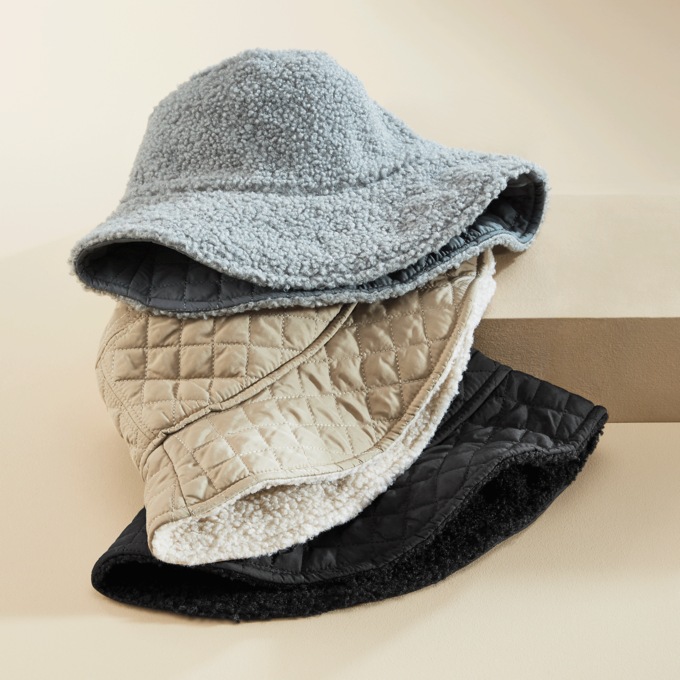 Britt's Knits Reversible Sherpa Bucket Hat, , large