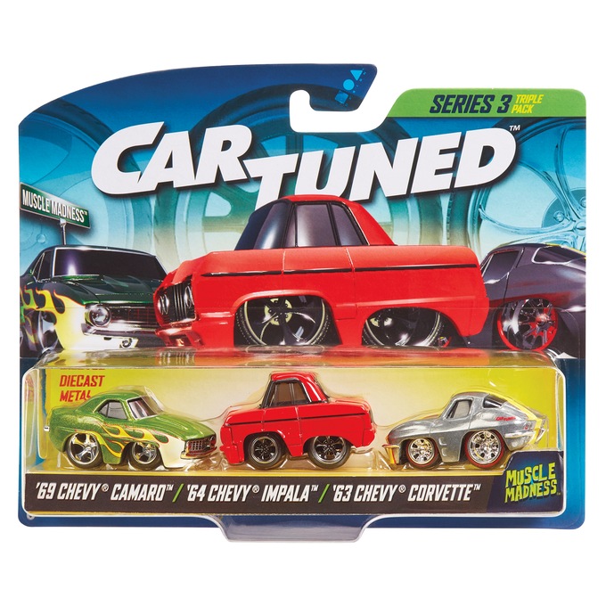 Car Tuned Series 3 Muscle Madness 3-Pack Chevrolet Cars, , large