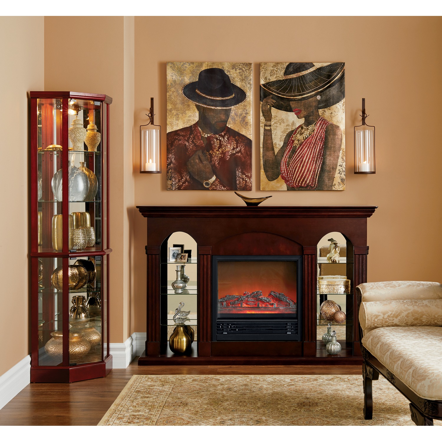 Tessa Lighted Corner Curio Ginny