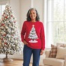 Flip Sequin Christmas Tree Crewneck Sweatshirt with Reversible Sequins, , large