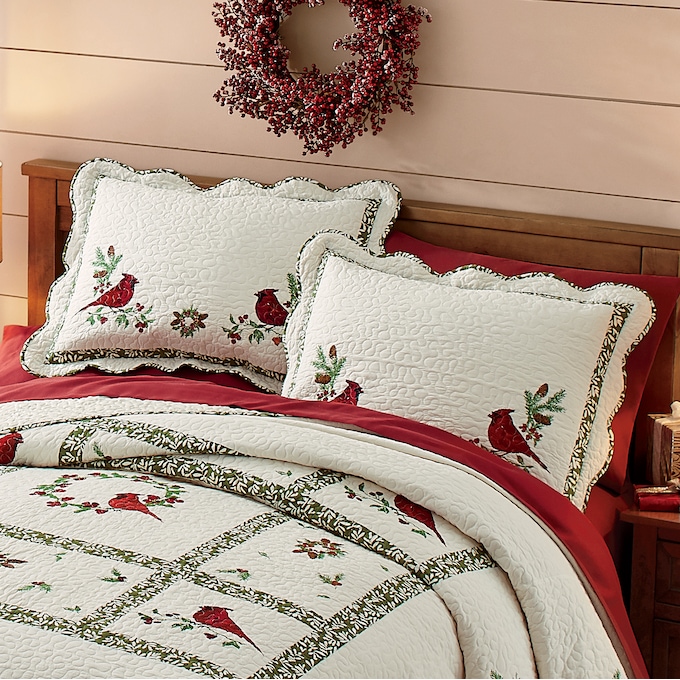 Cardinal Embroidered Sham, , large
