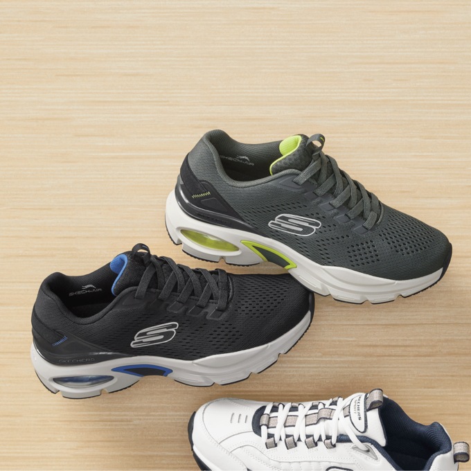 Skechers Men's Skech-Air Ventura Lace-Up, Charcoal Lime, large