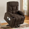 Colton Lift Recliner with Heat & Massage, Brown, large