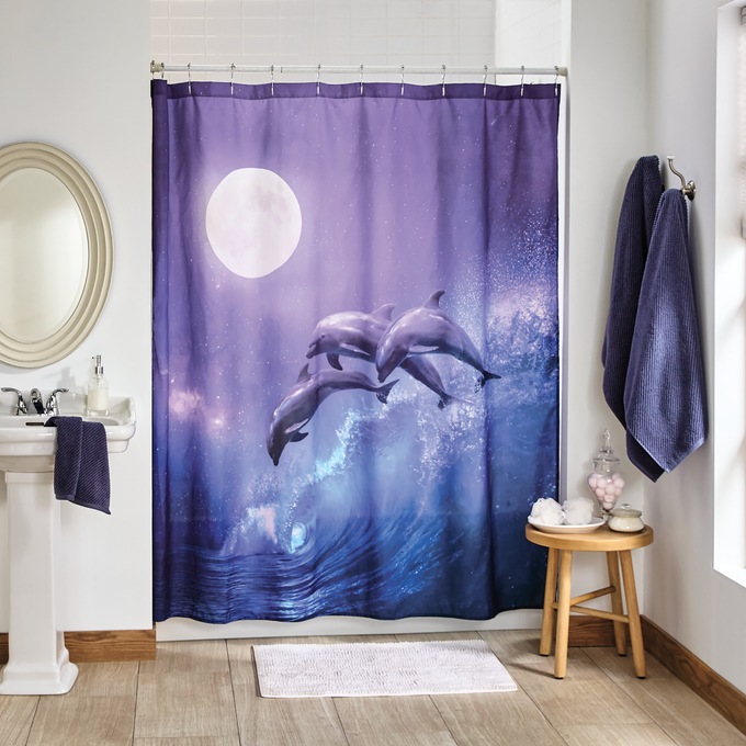 Dolphin Shower Curtain, , large