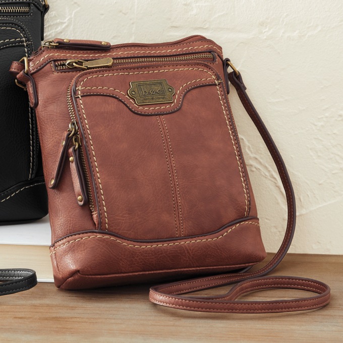 B.O.C. Bingham Faux Leather Crossbody Organizer with Zip Closure, , large