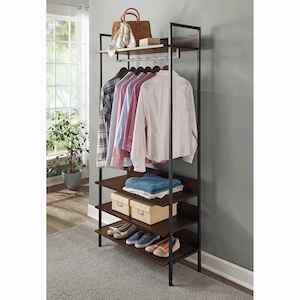 Allestire Garment Rack with Shelves, , large
