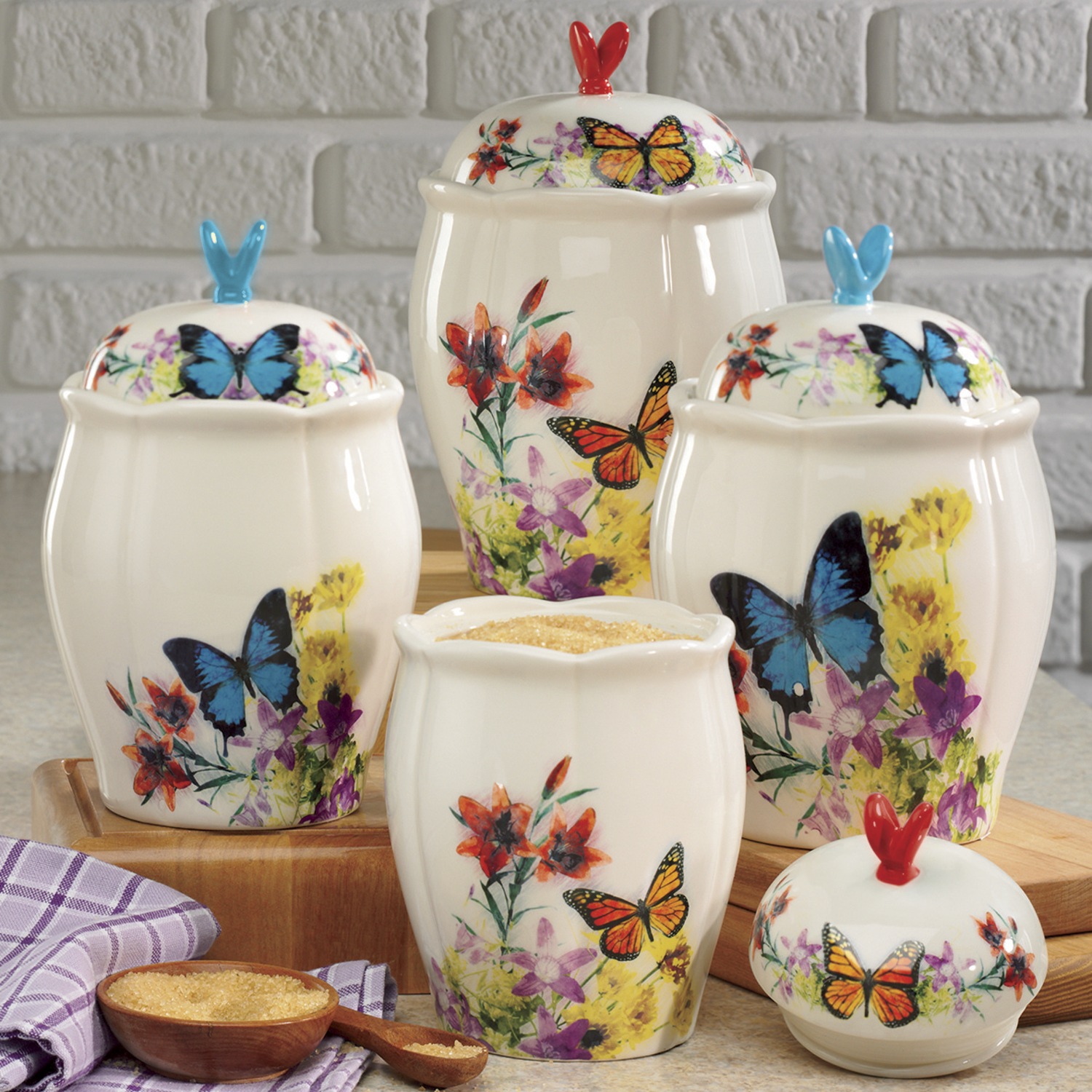 4-Piece Butterfly Canister Set | Ginny's