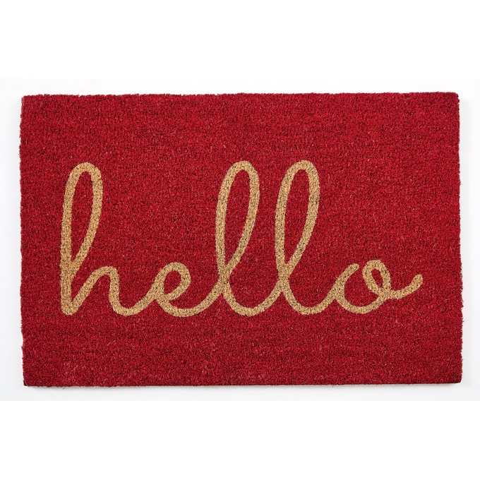 Hello Indoor/Outdoor Coir Mat - 20" X 30", , large