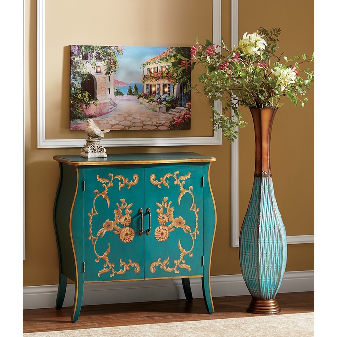 Teal Embossed Vase, , large