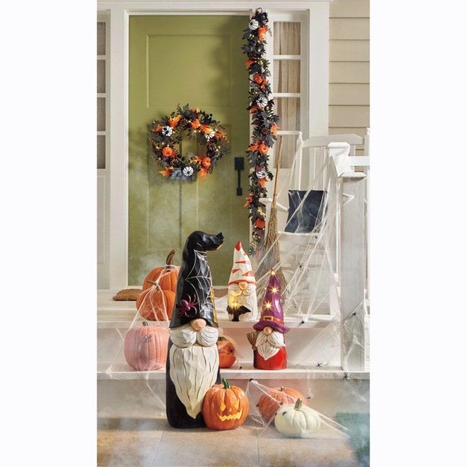 Lit Halloween Floral Garland and Wreath, , large