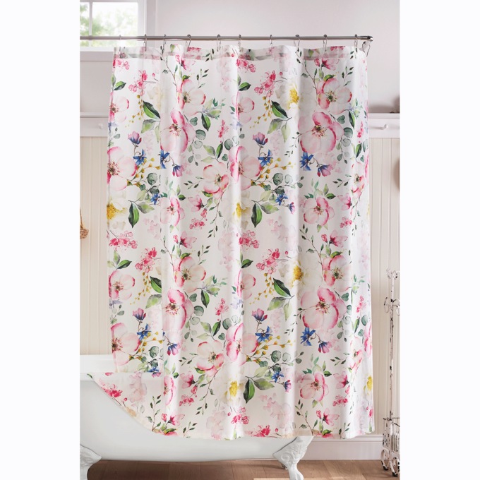 Spring Bliss Floral Shower Curtain, , large