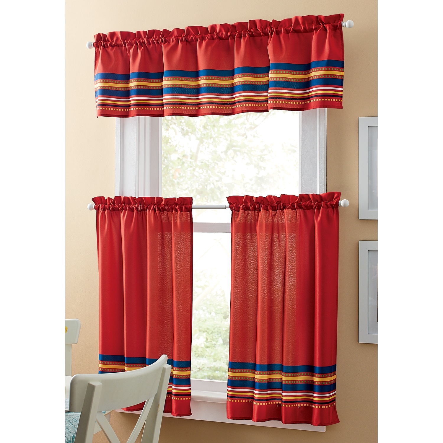 Salsa 3-Piece Kitchen Curtain Set