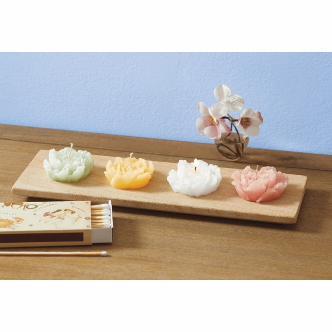 4-Piece Floating Floral Candle Set, , large