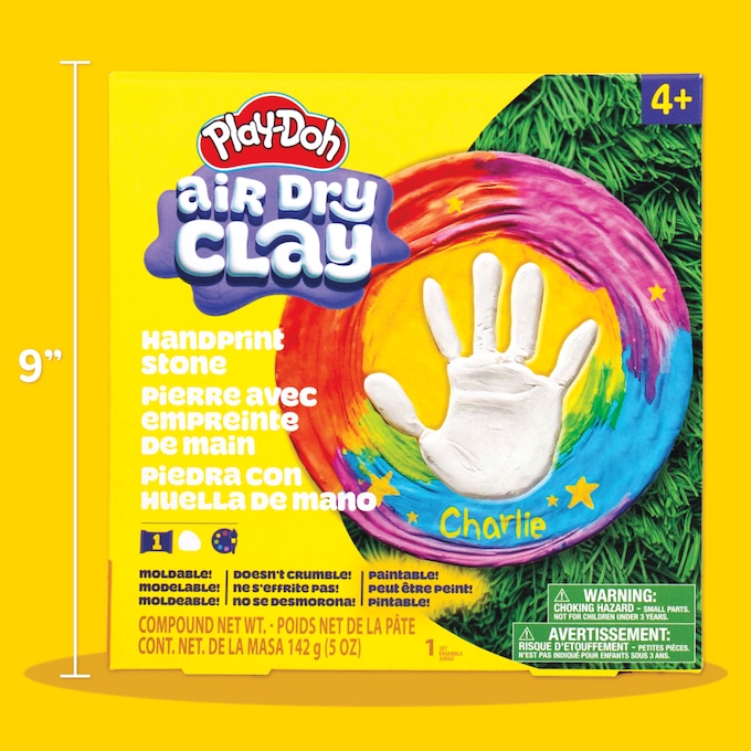 Play-Doh Air Dry Clay Handprint Stone Kit, Multi, large