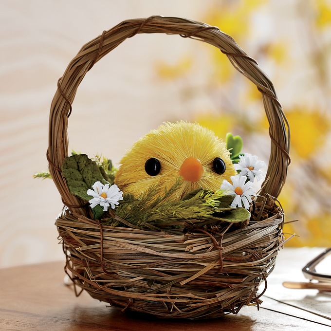 Yellow Chick in Basket, , large