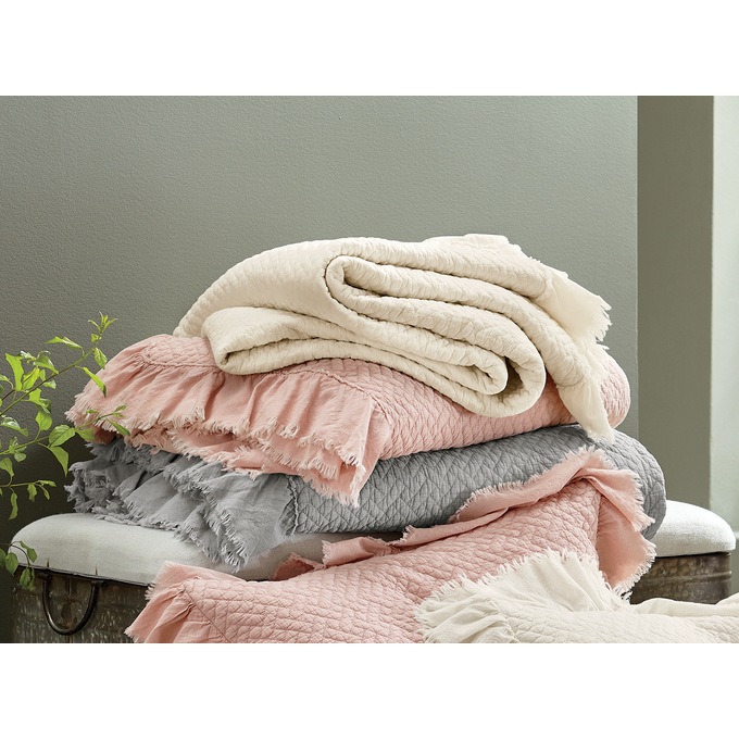 Ruffled Hem Oversized Quilt, , large