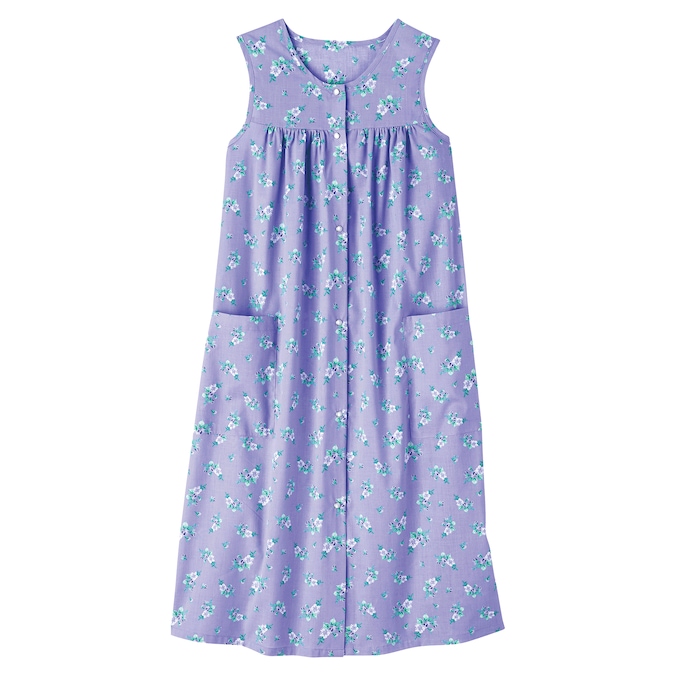 Sleeveless Woven Shift Dress, Periwinkle, large