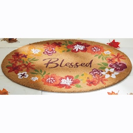 Oval Blessed Coir Mat - 20&quot; x 30&quot;, , large