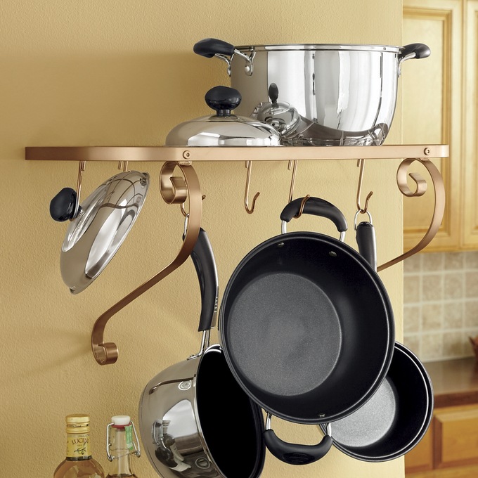 Wall Mount Bookshelf Pot Rack