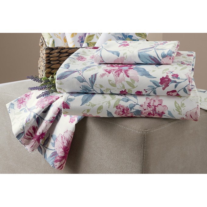 Bed Tite 300-Thread Count Printed Sheet Set, Raspberry, large