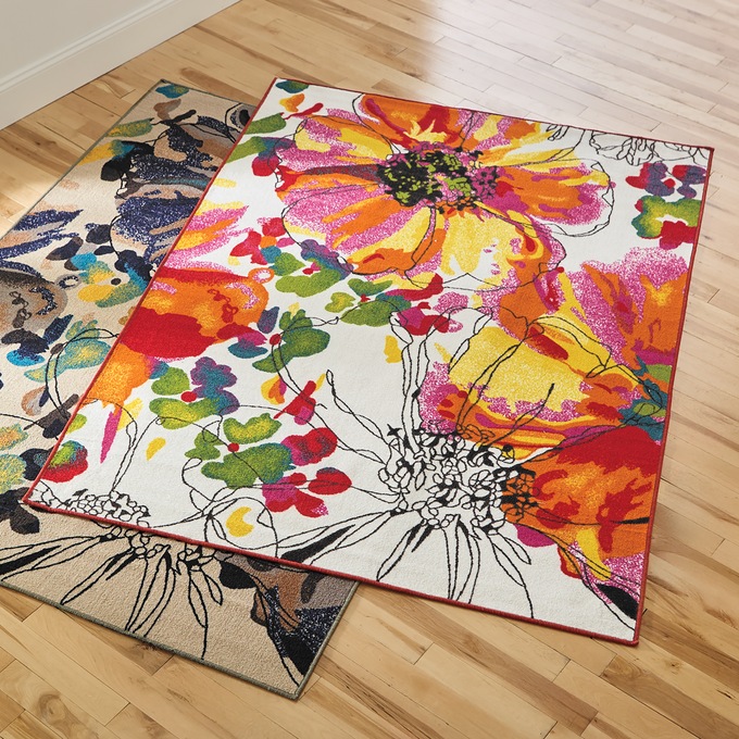 Artsy Floral Rug, Multi, large