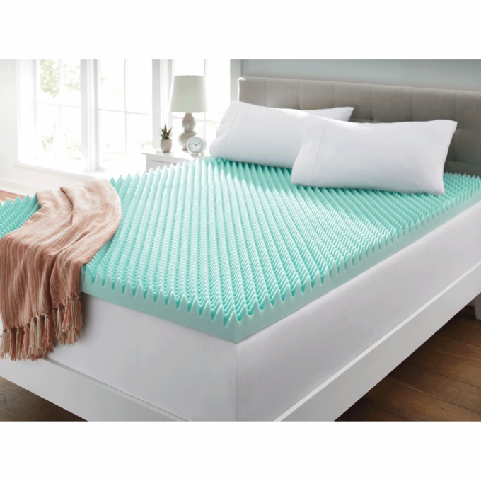 3.5" Egg Crate Memory Foam with Aloe Mattress Topper, , large