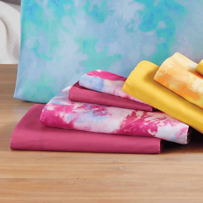 2-Pack Tie-Dye Microfiber Sheet Set, , large