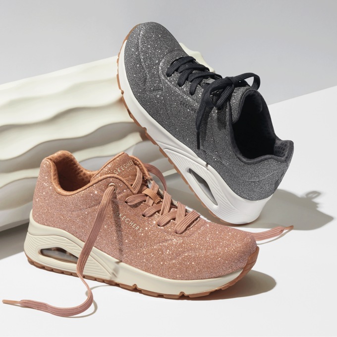 Skechers Women's Uno Fine Glitter Lace-Up, , large