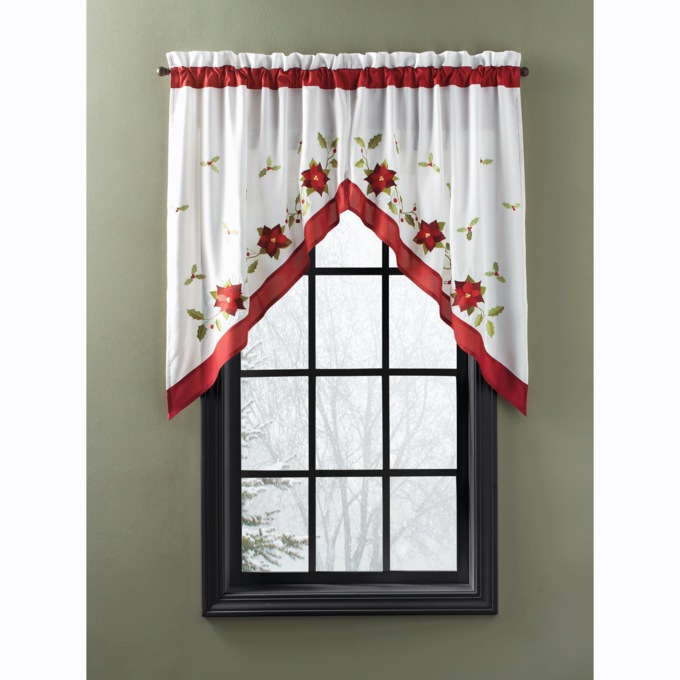 Poinsettia Swag Pair, , large