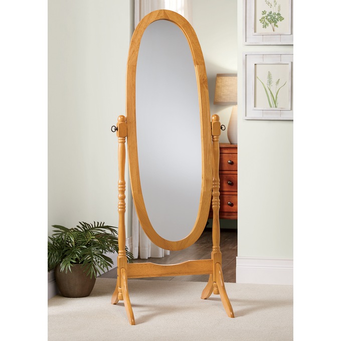 Cheval Mirror, Oak, large