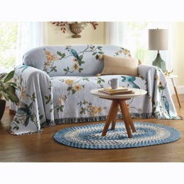 Birds and Vines Tapestry Furniture Throw, , large
