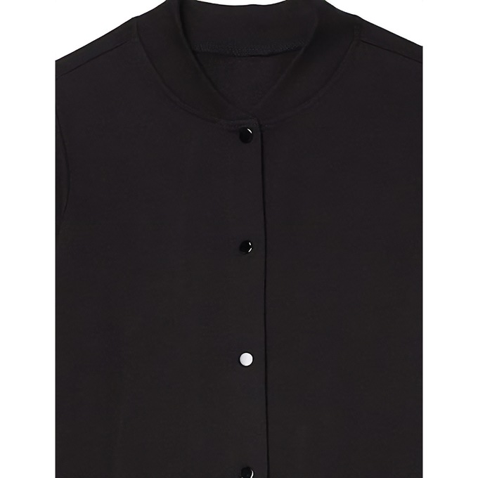 Solid Snap Front Robe, Black, large
