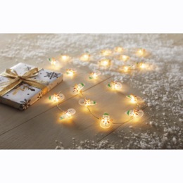 Snowman String Lights with Battery Operation and Timer, , large