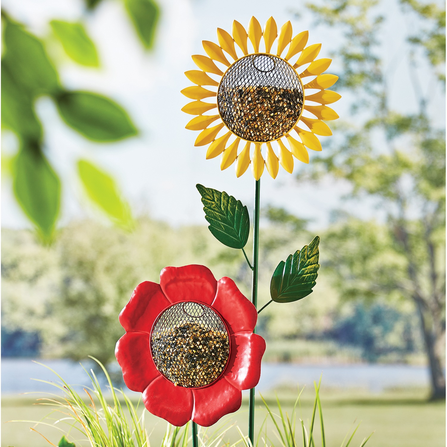 Garden Stake with bird feeder.