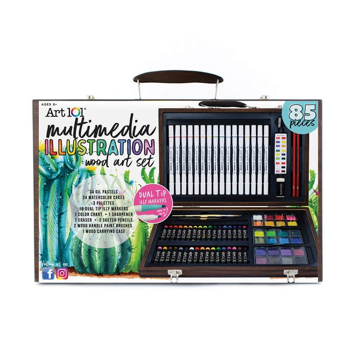 Art 101 Multimedia Illustration 85-Piece Art Set, , large