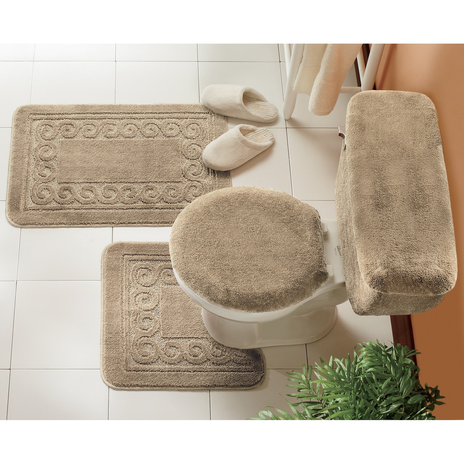 5Piece Scroll Bath Rug Set Ginny's