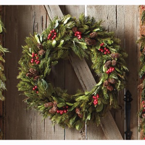 Evergreen and Berry Wreath, , large