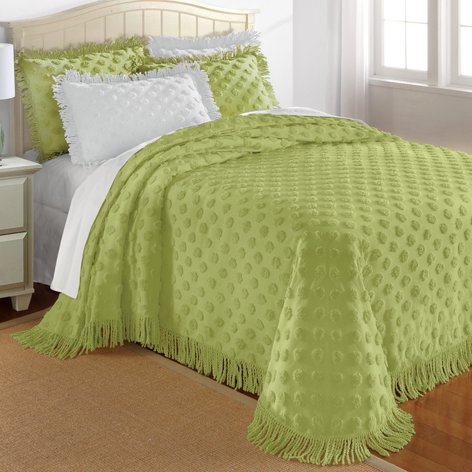 Chenille Dot Bedspread, , large